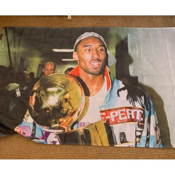 Kobe Bryant NBA Championship Tapestry Wall Hanging 60" x 40" Polyester - Picture 1 of 2